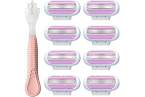 ATSHLD 8 Pezzi Lamette di Ricambio per Rasoio Donna Compatibili con Venus, Lame a 3 Strati con Striscia Idratante Aloe Vera e Vitamina E, Rasatura Precisa e Delicata per Pelle Sensibile di Gambe, Ascelle