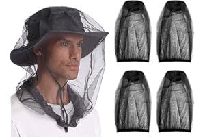 QEEQPF 4 Piezas de Capucha Negra antimosquitos, antiinsectos, Apta para Exteriores, Camping y Viajes