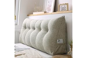 UIHECTA Keilkissen Zum Lesen, Abnehmbare Kopfteil RüCkenlehne, Dreieckiges Kopfteil Kissen, Positionierungs StüTzpolster, Keil Lendenkissen, FüR Tagesbett, Bett,01,120×50×20cm