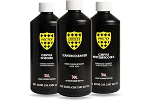 PROTEX Convertible Soft Top Care Kit with Canvas Cleaner/Restorer (Black)/Waterproofer - 1Ltr.