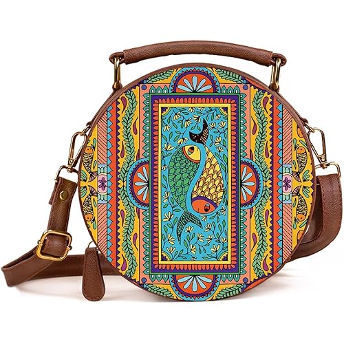 Kalankit Round Sling Bag For Women, Travel Crossbody Bags For Women, Stylish Cross Sling Bags for Women| Valentine Gift For Girlfriend, Birthday Gift For Girl | Vegan Leather