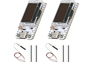 Binghe 2 pièces ESP V3 Lora Meshtastic Module, Lora ESP Meshtastic Module avec ESP OLED Display et Antenne USB Wi-FI Bluetooth 1262 Chip 863 928MHz Interface Type-C Compatible avec Arduino