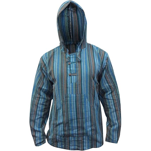 Gheri Men's Patchwork Striped Grandad Kurta Shirt - Summer Festival Collarless Shirt, Handmade In Nepal