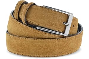 La Bottega del Calzolaio Cintura Uomo in Vera Pelle Scamosciata Made in Italy – Cintura Artigianale Elegante Stile Classico per Abbigliamento Casual o Formale – Accessorio di Alta Qualità