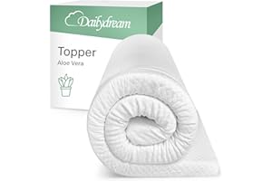 Dailydream coprimaterasso in viscoelastico "Model M" con effetto memory foam, 140x200x5cm, Edition “Aloe Vera”