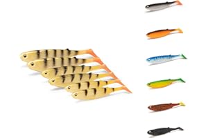 ‎NØMIS NØMIS Gummifisch Set | Premium Gummifische Set | Angelzubehör | Gummifische Hecht Zander Dorsch Barsch | Angelköder für Hecht Zander und zum Meeresangeln | Gummiköder