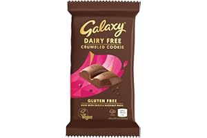 GALAXY Dairy Free Chocolate Bar – Crumbled Cookie – Dairy Free, Vegan, Plant-Based, Smooth & Creamy, Gluten Free, Milk Alternative, Suitable for Vegans, Lactose Free, Delicious Vegan Snack, 100g