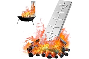 iPalamila Flammlachsbrett,Lachsbretter zum Grillen feuerschale mit Outdoor Grillplatte für Camping und Familienfeiern flammlachsbrett Edelstahl mit 180°Wendefunktion für gesundes Kochen