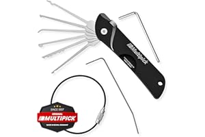 MULTIPICK Taschenmesser Dietrich Set Profi [7 Werkzeuge | Schwarz] Lockpicking Set im Taschenmesserformat - Lockpicking Profi & Anfänger - Picking Tool - handliches Schlüsseldienst Werkzeug
