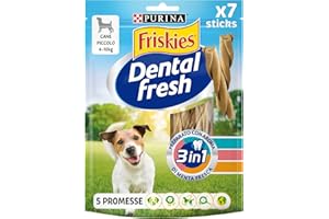 PURINA FRISKIES Dental Fresh Snack per l'Igiene Orale per Cani Adulti Stick 6 Confezioni da 110g