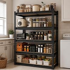 HOMIFLY 5-Tier Extra Large Metal Shelf Rack/72x36x12 InchAdjustable Boltless Shelving Unit/Heavy Duty Display Rack Organizer 