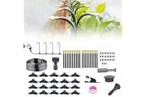 JIAHUADE Kit Nebulizador Jardín,Sistema de Enfriamiento por nebulización 20M Línea de nebulización,Nebulizador Terraza Exterior con 20 Boquillas de Latón Ajustables,para Jardín Terraza Invernadero