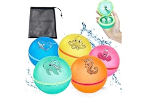 Betensh Wasserbomben Wiederverwendbar 5 Stück, Magnetische Wasserbomben, Outdoor Wasserspielzeug im Sommer für Party, Wasserpark