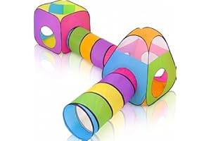 4 i 1 barns tält: 2 tyg Casitas + 2 lektunnel för barn: Hopfällbar babypark Spädbarnbollar inomhus utomhus Trädgårdsleksaker Pojke Flickor Babys Tält Tyghus