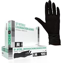 SF Nitrilhandschuhe M Schwarz – 100 Stück Einweghandschuhe, latexfrei