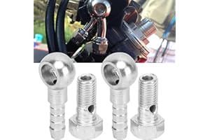 Gedourain M8 Banjo Hose Fittings, 8mm Thread Direct Replacement Banjo Bolt Brake Fitting High Precision Stainless Steel Tight Seal Rustproof for 4-5mm Hoses