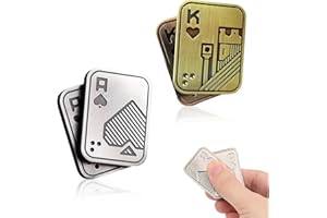 Poker Fidget Slider Toy xlwen 2 pcs Fidget Slider Toy,Giocattoli di Tidget Fidget Poker in Metallo,Metallo Poker Fidget Slider,Regali per fidanzati e papà,Alleviare lo stress