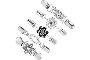 JOSOJOOU 5PCS Cinch Clip, 5 Styles of Fashion Sweater Shawl Clips, All-match Vintage Shirt Clip, Dress Clips Suitable for Women