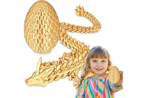 Balkwan Überraschungs-Drachenei mit Drache im Inneren Geschenke für Kinder und Erwachsene 3D-gedrucktes Fidget-Spielzeug perfekt für Weihnachten Ostern Geburtstage Deko Stressabbau(Gold, Klein)