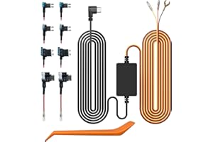 WOLFBOX Type-C/USB C Hardwire Kit for i07/G840S/G850/G840H/G900/G930 Mirror Dash Cam, Parking Monitor with Multiple Size connectors