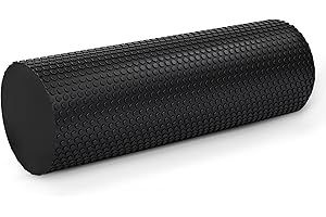 T-LOVENDO.ES Rodillo de Espuma De Alta Densidad para Masaje Muscular y Estiramientos | Foam Roller para Yoga Pilates Rehabilitación y Fitness |Alivio Miofascial l Espalda y Piernas | Varias medidas l Negro