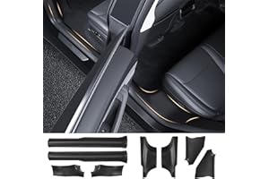 TOPABYTE Ochraniacz progu drzwi do Tesla Model Y Juniper 2025 2026, ochrona przed kopnięciem pedału drzwi przednich i tylnych, materiał ABS, ochrona przed kopnięciem, pełna ochrona, osłona wejścia, 8