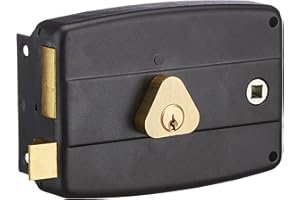 Bricard 1842 Serrure en applique horizontale fouillot 2 entrées Cylindre 5 Goupilles Gauche, Noir