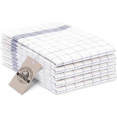 Lot De 5 Grands Torchons à Vaisselle Coton Tek Automotive 38,1 X 30,5 Cm - Blanc Blanchi