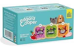 Edgard & Cooper Pâtée Pour Chien, Nourriture Humide Sans Céréales, (Multipack 6x100g Poulet, Agneau & Gibier), Viande Fraîche et protéinée, Hypoallergénique, Sans Sucres Ajoutés, Pate en boîte