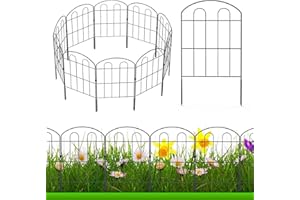 LIANTRAL Decorative Garden Fence 20 Pack, Rustproof Metal Wire Fencing Border Animal Barrier, Outdoor Rustproof Fence Panel Animal Barrier, Flower Bed Border for Patio Backyard, 61 CM (H) x 660 CM (L)