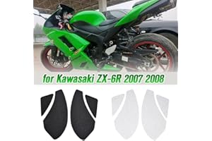 Midimttop per KA-WA-SA-KI Ninja ZX-6R 636 ZX-6RR 600 ZZR600 2003-2008 Paraserbatoio Paraserbatoio Gas Traction Pads Manopole serbatoio carburante Adesivi laterali Ginocchiere Protezioni Decal (Nero)