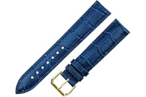 RECHERE Crocodile Leather Watch Strap with Gold Buckle