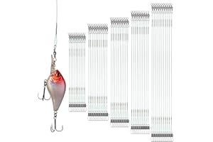 BOHUIZ 50 Stücke Stahlvorfach Hecht Angeln, 10/15/20/25/30cm Vorfach Angeln Stahlvorfächer Mit Wirbel Karabiner Spinnvorfach Vorfach Zum Spinnangeln Angelvorfächer