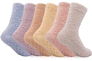 COLORNIVAL Calcetines cálidos para Mujer, Calcetines de Navidad, Calcetines de Invierno, Calcetines Coloridos, Calcetines mullidos, Calcetines de Cama