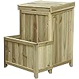 Zest Parcel Store with Planter – Outdoor Parcel Box – Internet Delivery Drop Box - Solid Pressure-Treated PEFC-Certified Wood - 0.5 m (W) x 0.57 m (D) x 0.69 m (H)
