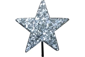 Aerialballs Silver Glitter Star Car Aerial Ball Antenna Topper OR Dashboard Wobbler! (one P&P charge no matter how many items you buy from