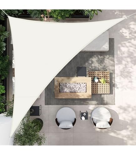 Tenda Velo Sole Triangolare 4x4x5.8m - Ombreggiante Giardino, Terrazza Con Protezione UV 30+ - Granito - Foto 7