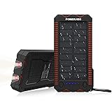 POWERADD Solar Powerbank 12000mAh Apollo Externer Akku mit 2 Ausgänge（2.4A）Tragbares Ladegerät Akkupack LED Leuchte Integrier