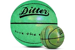 BestAlice Ballon de basket-ball holographique lumineux réfléchissant, taille 7, ballon de basket créatif lumineux pour intérieur et extérieur, taille réglementaire officielle, cadeau de sport