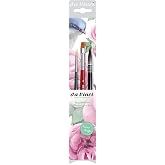 da Vinci Botanical Art Watercolour Brush Set - 3 Brushes Series 498 No. 2 Series 5570 No. 2 Series 5880 No. 8 Green Black Red