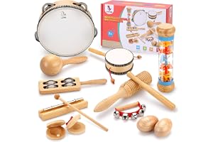 Strumenti Musicali Bambini, Giochi Montessori Sensoriale In Legno Tamburo Bambino Xilofono Maracas Per Bambini Tambourine Percussioni Giochi Bambini Natale E Compleanno Regalo Bambino 1 2 3 Anno 0 1