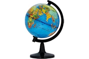 EXERZ 10cm Globe Terrestre - Carte en Anglais - Globe Politique éducatif - Décoration/Géographie - Diamètre 10cm