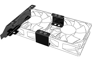 Akasa Wspornik szczelinowy PCI do montażu jednego/dwóch wentylatorów 80 mm lub 92 mm, uchwyt na podwójny wentylator | wspornik GPU | 80/92 mm obudowa stojak do montażu wentylatora | czarne żelazo | AK-MX304-08BK