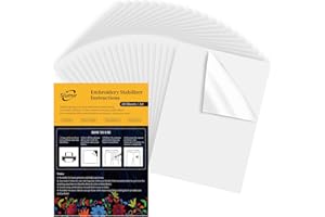 Siumir 20PCS Water Soluble Embroidery Paper, A4 (8.27"x11.69") Stick and Stitch Embroidery Stabilizer Print or Draw Stabilizer for Stick and Stitch Embroidery by Hand & Machine