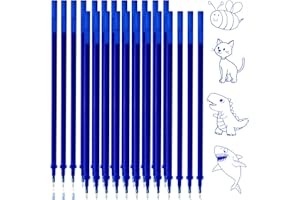 AYGORI 24 Erasable Pen Refills, Compatible with Legami, Blue Ink, 0.5mm Point, Easy to Erase, Refills for Erasable Pens Rub Out Pens, Back to School Office Stationary Supplies