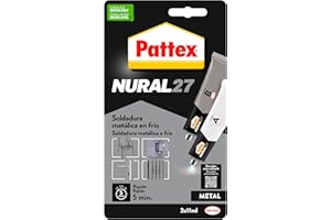 Pattex Nural 27, soldadura metálica en frío, aluminio gris, Juego 2 Tubos, 22 cm