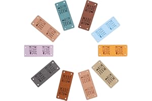 EASYHOMIE 100 etiquetas hechas a mano, hechas a mano, de gamuza, decoración de punto y accesorios de punto para sombreros, ropa (estilos rectangulares)