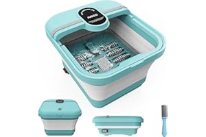 AISZG Foot Spa and Massager with Heater Foot Bath Foot Massager with 8 Massage Rollers,Pedicure Foot Spa with Heat,Foot Soaking Tub,Red LED Light with Foot Scrubber Birthday Gifts for Women/Mom/her(Blue)