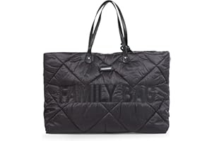 CHILDHOME, Family Bag, borsa per il cambio, borsa fasciatoio borsa da viaggio/weekend, grande capacità, custodia staccabile inclusa, nero trapuntato