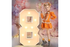 LIUWEIBIN Números de marquesina de 2 pies,(60CM),números gigantes iluminados para fiestas, números grandes con luces, número grande con luz LED, decoraciones de fiesta de cumpleaños,números de cartón
